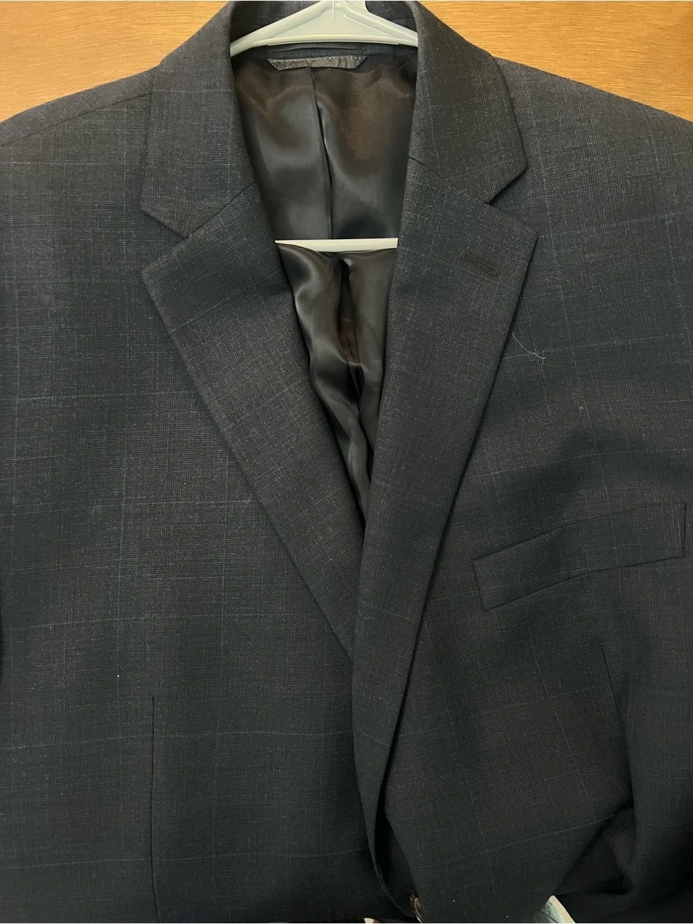 Ralph Lauren Navy Windowpane Wool Two-Button Blazer